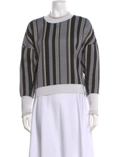 Pre-owned 3.1 Phillip Lim Striped Crew Neck Sweater In Black