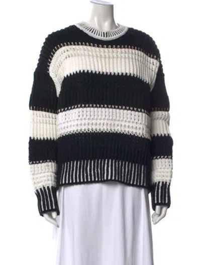 Pre-owned 3.1 Phillip Lim Striped Crew Neck Sweater In Black