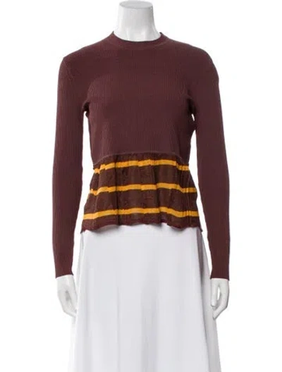 Pre-owned 3.1 Phillip Lim Striped Crew Neck Sweater In Brown