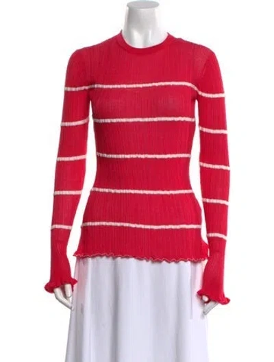 Pre-owned 3.1 Phillip Lim Striped Crew Neck Sweater In Red