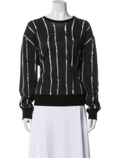 Pre-owned 3.1 Phillip Lim Striped Crew Neck Sweatshirt In Green