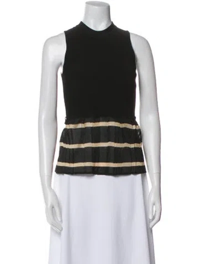 Pre-owned 3.1 Phillip Lim Striped Crew Neck Top In Black