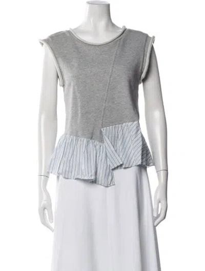 Pre-owned 3.1 Phillip Lim Striped Crew Neck Top In White