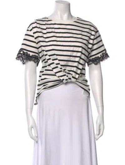 Pre-owned 3.1 Phillip Lim Striped Crew Neck T-shirt In White