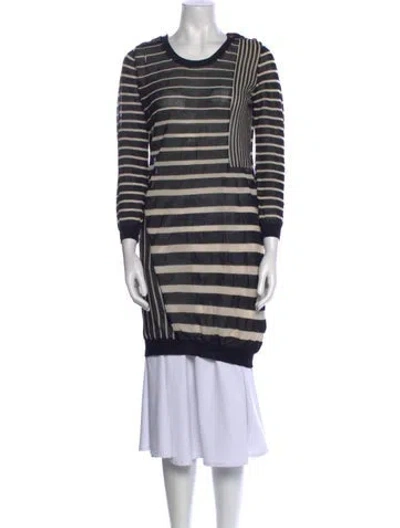 Pre-owned 3.1 Phillip Lim Striped Crew Neck Tunic In Black
