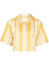 3.1 Phillip Lim Painted Stripe Cropped Shirt In Gelb