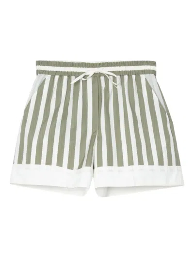 3.1 Phillip Lim Striped Drawstring Shorts In Green