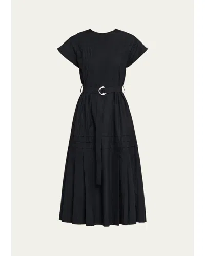 3.1 Phillip Lim Striped Handkerchief Midi Shirtdress In Black