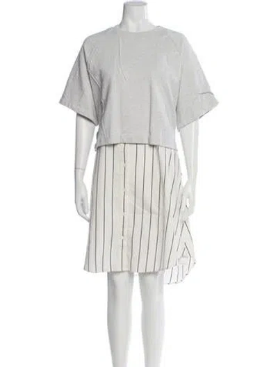 Pre-owned 3.1 Phillip Lim Striped Knee-length Dress In Grey/neutrals