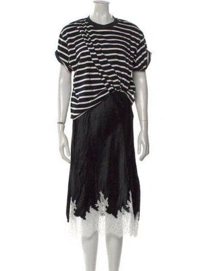 Pre-owned 3.1 Phillip Lim Striped Long Dress In Black