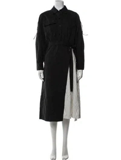 Pre-owned 3.1 Phillip Lim Striped Long Dress In Black