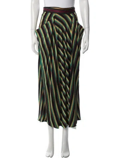 Pre-owned 3.1 Phillip Lim Striped Long Skirt In Black