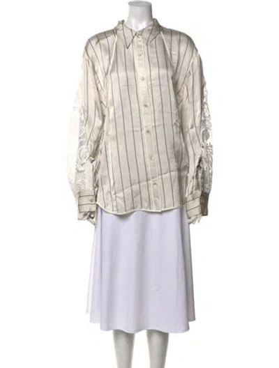 Pre-owned 3.1 Phillip Lim Striped Long Sleeve Blouse In Neutral