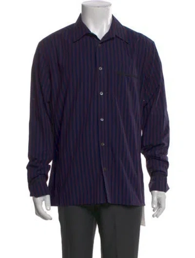 Pre-owned 3.1 Phillip Lim Striped Long Sleeve Dress Shirt In Blue