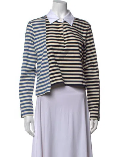Pre-owned 3.1 Phillip Lim Striped Long Sleeve Polo In Multicolor