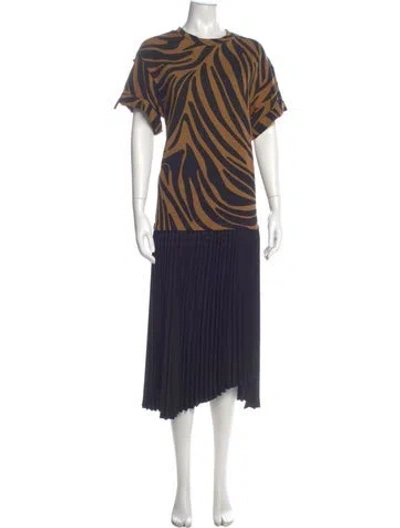 Pre-owned 3.1 Phillip Lim Striped Midi Length Dress In Blue
