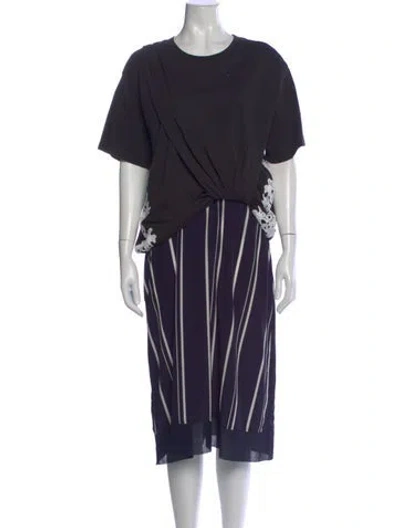 Pre-owned 3.1 Phillip Lim Striped Midi Length Dress In Blue