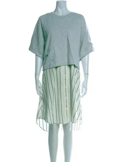 Pre-owned 3.1 Phillip Lim Striped Midi Length Dress In Blue