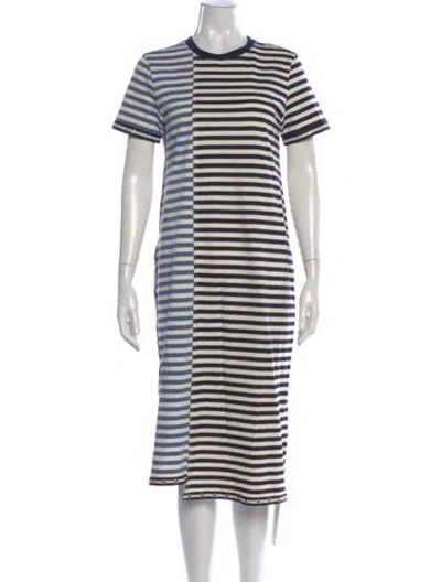 Pre-owned 3.1 Phillip Lim Striped Midi Length Dress In Blue