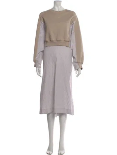 Pre-owned 3.1 Phillip Lim Striped Midi Length Dress In Neutral