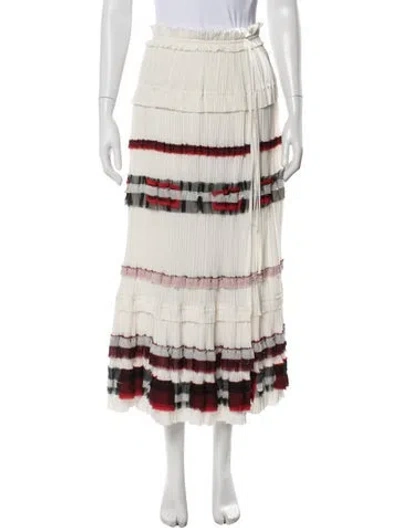 Pre-owned 3.1 Phillip Lim Striped Midi Length Skirt In White