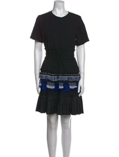 Pre-owned 3.1 Phillip Lim Striped Mini Dress In Black