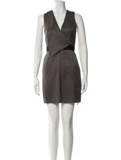 Pre-owned 3.1 Phillip Lim Striped Mini Dress In Black