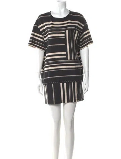 Pre-owned 3.1 Phillip Lim Striped Mini Dress In Black
