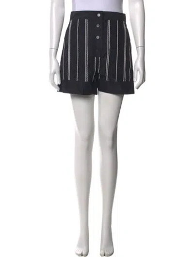 Pre-owned 3.1 Phillip Lim Striped Mini Shorts In Black