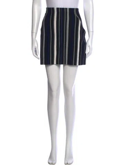 Pre-owned 3.1 Phillip Lim Striped Mini Skirt In Black