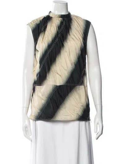 Pre-owned 3.1 Phillip Lim Striped Mock Neck Top In Gray