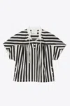 3.1 Phillip Lim Striped Open Neck Top With Ties In Black