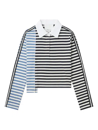3.1 Phillip Lim Striped Panelled Polo Top