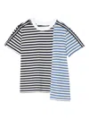 3.1 Phillip Lim Striped Panelled T-shirt In Black