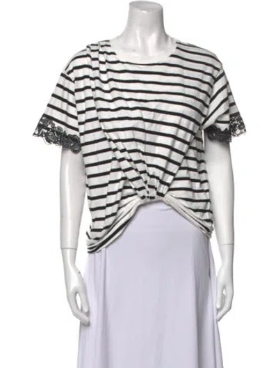Pre-owned 3.1 Phillip Lim Striped Scoop Neck Crop Top In White