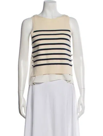 Pre-owned 3.1 Phillip Lim Striped Scoop Neck Sweater In Neutral