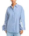 3.1 Phillip Lim Oversize Cascade Cuff Stripe Button-up Shirt In Blue Multi