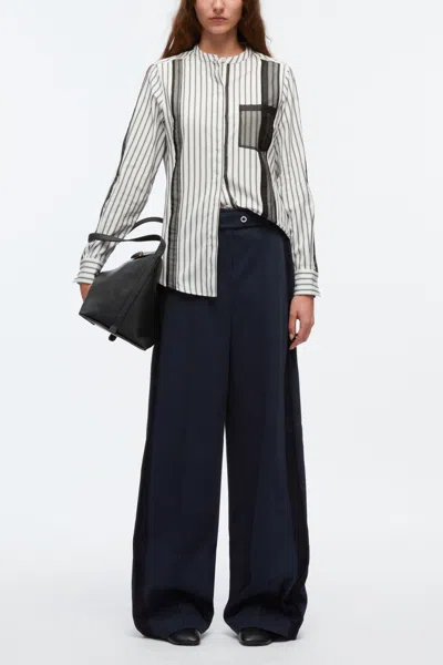 3.1 Phillip Lim Striped Shirt With Organza Overlay