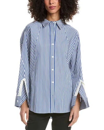 3.1 Phillip Lim Striped Cotton And Silk-blend Poplin Shirt In Blue
