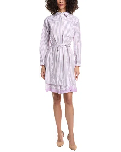 3.1 Phillip Lim Striped Cotton And Silk-blend Poplin Shirt Dress In Purple