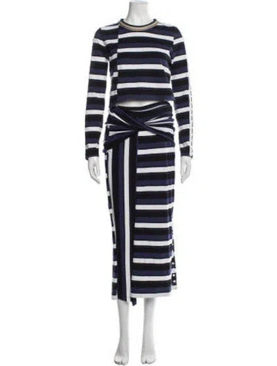 Pre-owned 3.1 Phillip Lim Striped Skirt Set In Blue