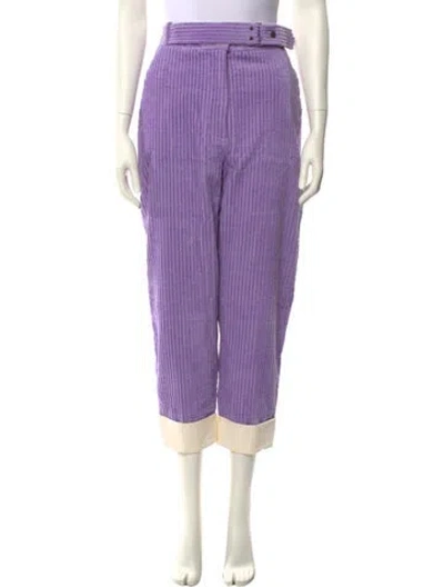 Pre-owned 3.1 Phillip Lim Striped Straight Leg Pants In Purple