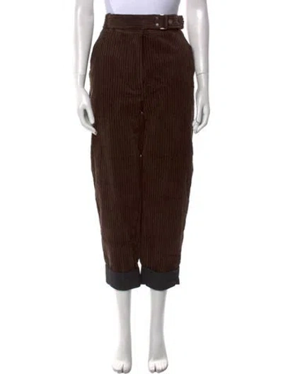 Pre-owned 3.1 Phillip Lim Striped Straight Leg Pants W/ Tags In Brown