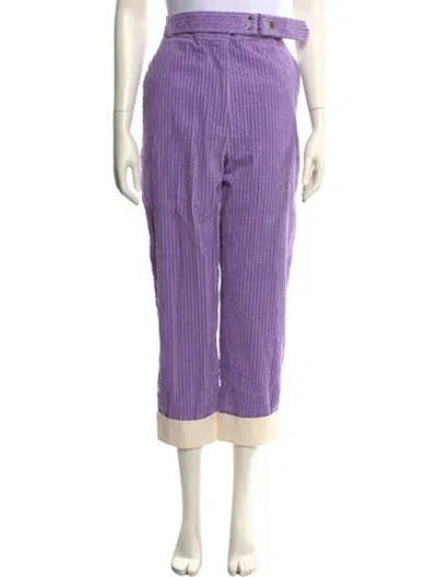 Pre-owned 3.1 Phillip Lim Striped Straight Leg Pants W/ Tags In Purple