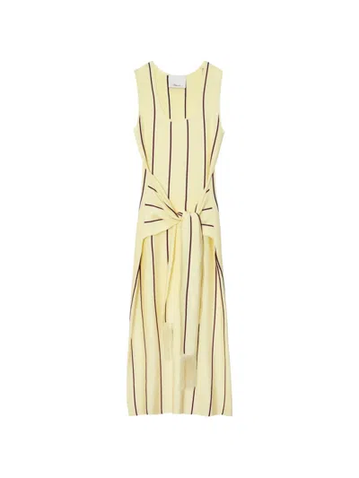 3.1 Phillip Lim Striped Tie-waist Midi Dress In Yellow