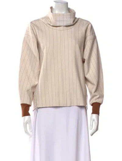 Pre-owned 3.1 Phillip Lim Striped Turtleneck Top In Neutral