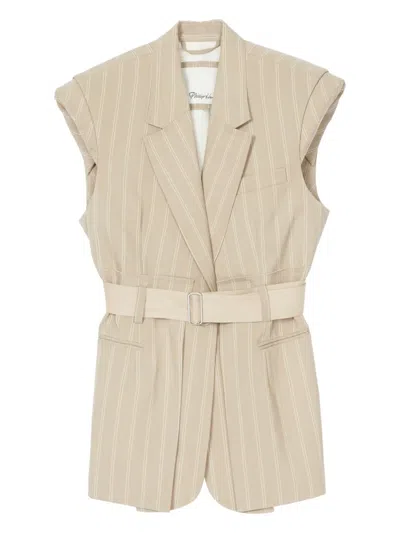 3.1 Phillip Lim Striped Waistcoat In Brown