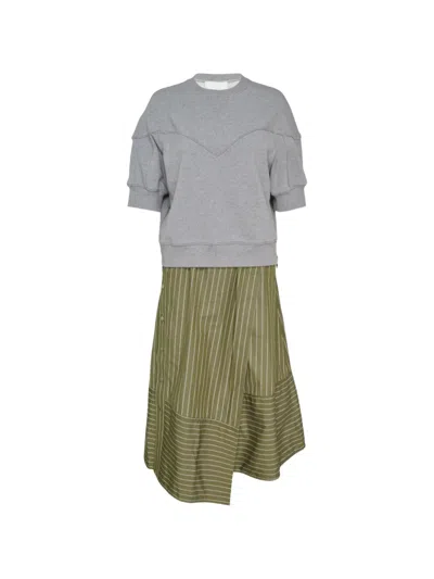 3.1 Phillip Lim Striped-print Layered-effect Asymmetric Dress In Multi