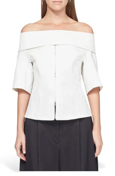 3.1 Phillip Lim Structured Cotton Off The Shoulder Top In White