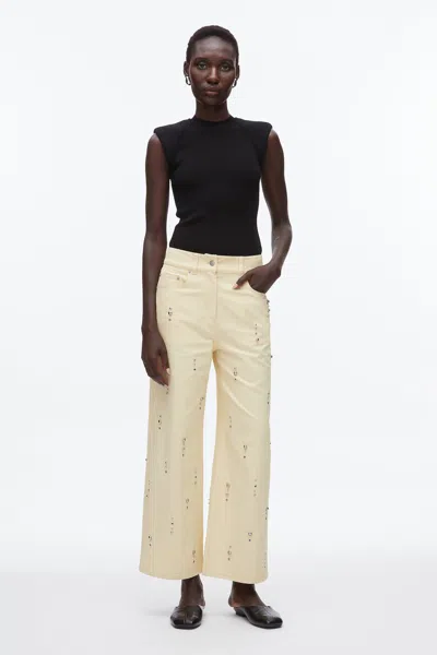 3.1 Phillip Lim Stud Embellished Wide Leg Pant In Neutral